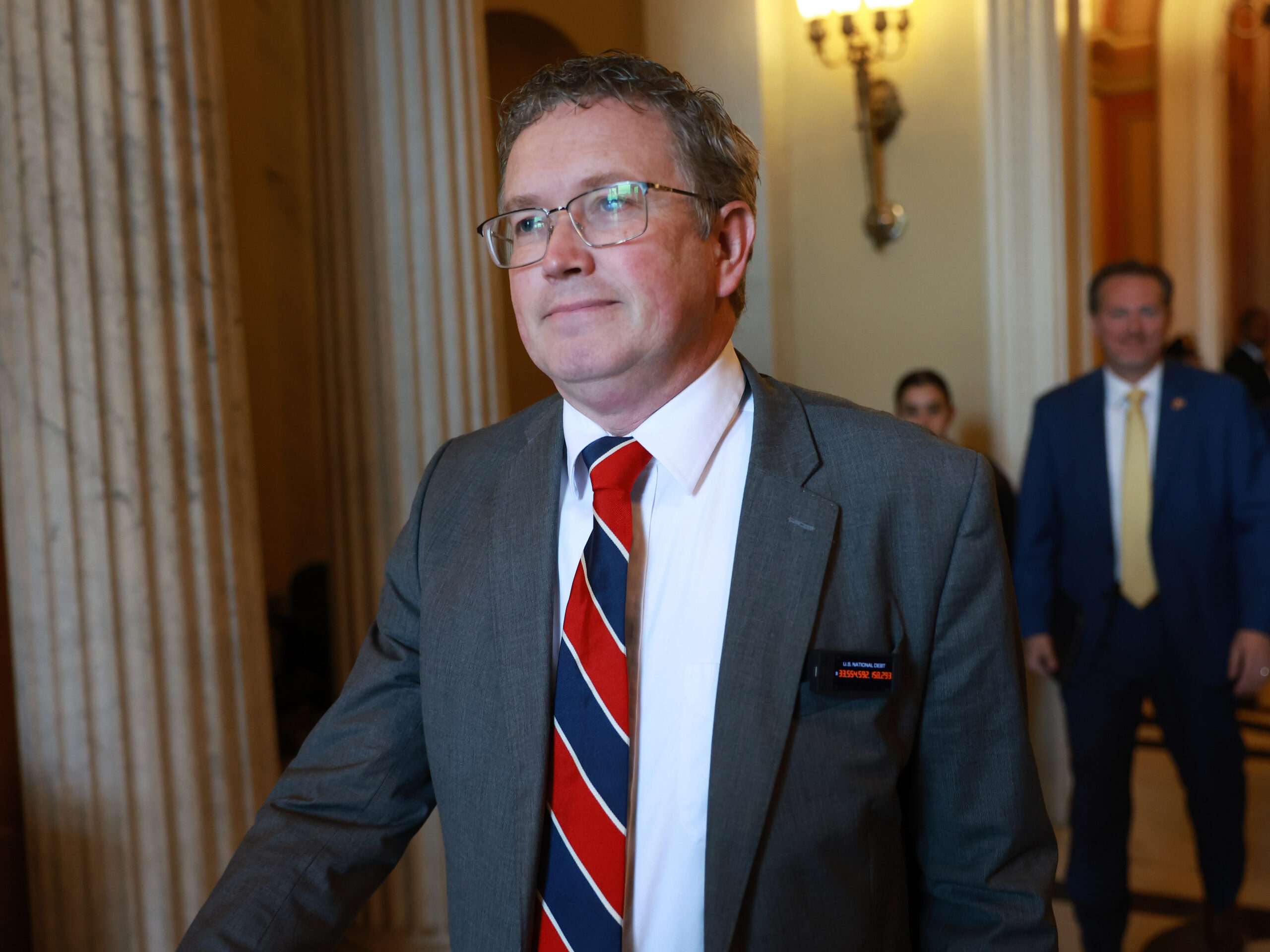 U.S. Rep. Thomas Massie, R-Ky., seen here at the U.S. Capitol in October 2023, said he called on House Speaker Mike Johnson to resign.