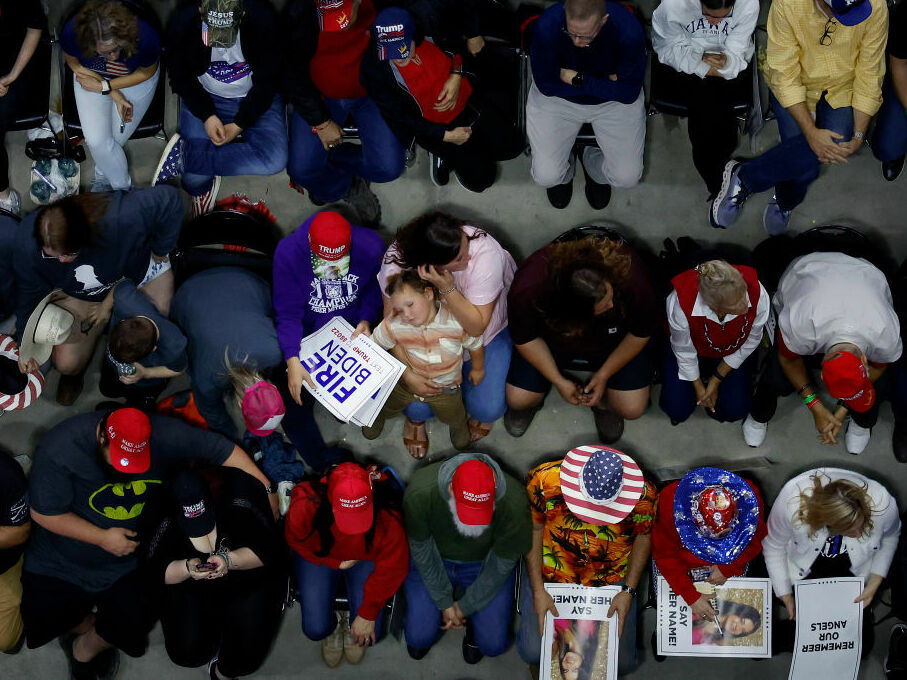 Supporters of former President Donald Trump attend a campaign rally at the Forum River Center March 9 in Rome, Ga.