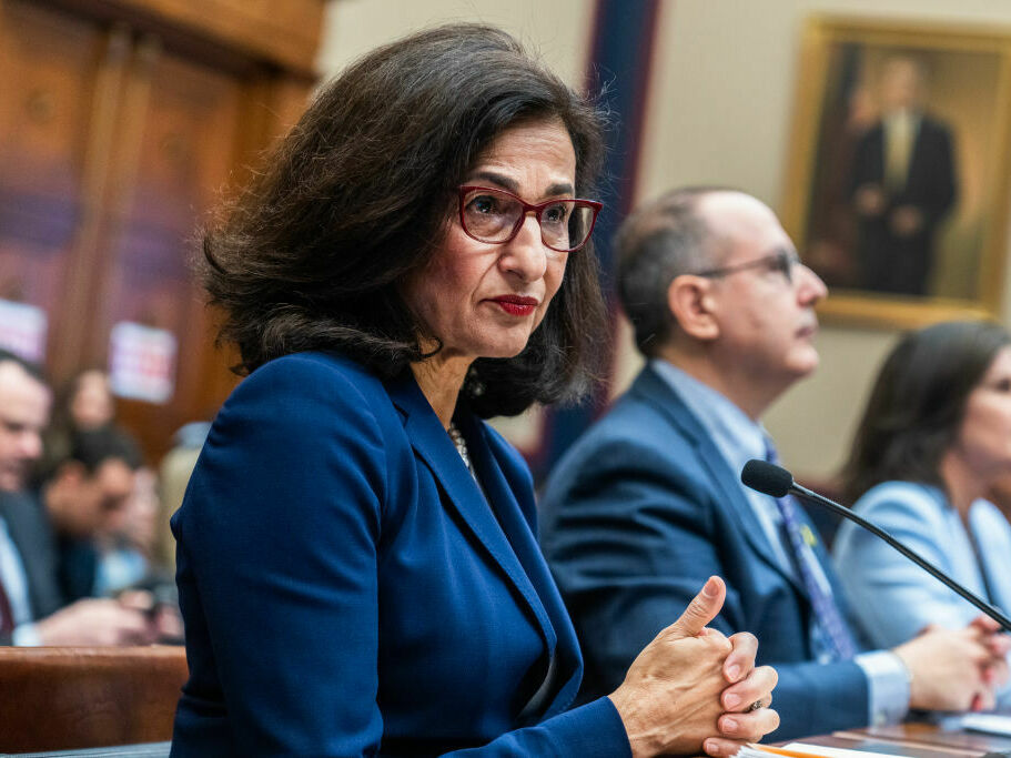 President of Columbia University, Nemat Shafik, testifies during the House Education and the Workforce Committee hearing titled "Columbia in Crisis: Columbia University's Response to Antisemitism," in Washington, DC.