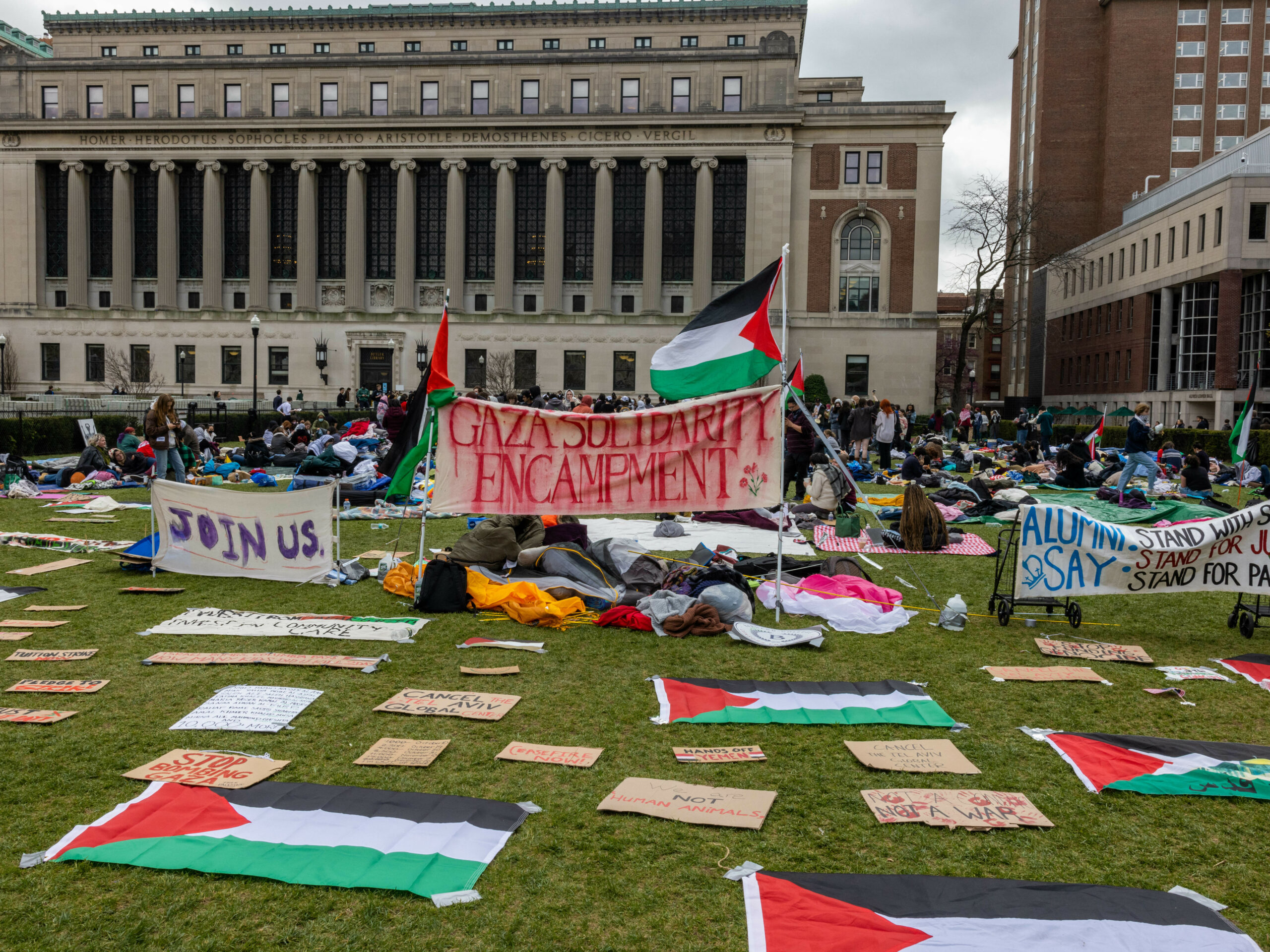 Columbia University shifts classes to remote-only after a wave of protests on campus