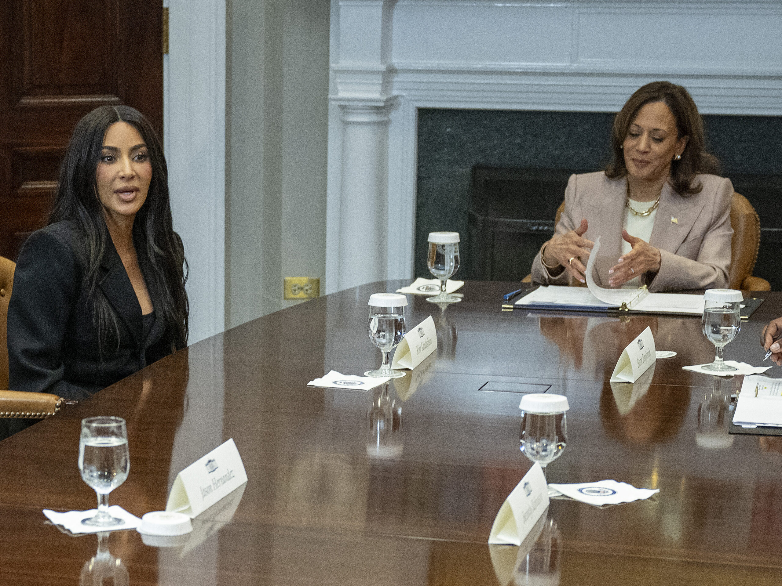 Kim Kardashian met with Vice President Kamala Harris to discuss criminal justice reform.