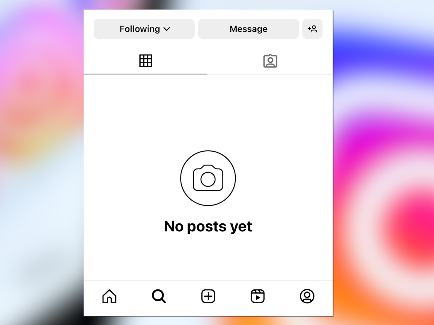 An Instagram page where the user has hidden their entire photo grid. The trend is being led by younger members increasingly concerned for their privacy.