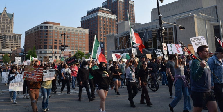 Hundreds march in Milwaukee to protest recent ICE arrests, Trump's use