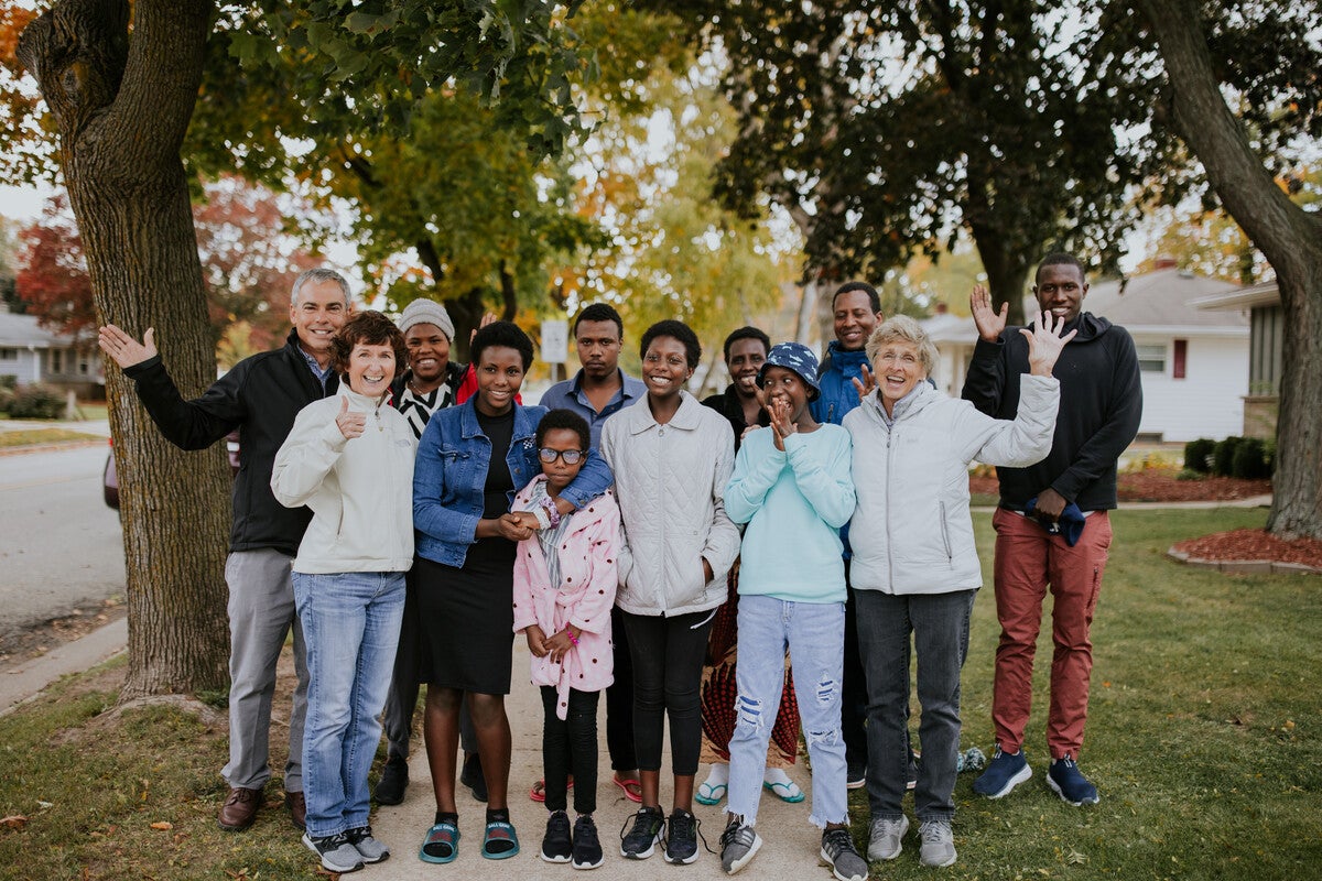 A group of people posing for a photo.