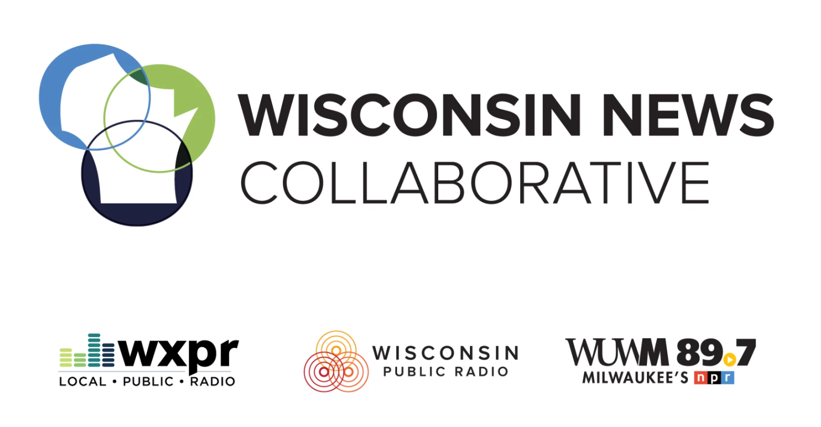 Wisconsin News Collaborative logo with partner logos: WXPR, Wisconsin Public Radio, and WUWM 89.7 Milwaukee’s NPR.